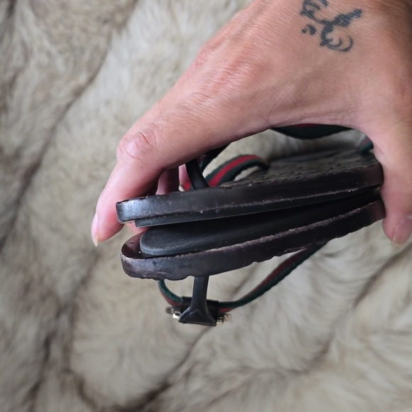 Gucci Interlocking Double G Logo Thong Flip Flap Sandals Guccissima Sz 34 IT - Picture 15 of 17